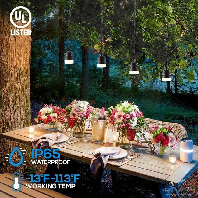 LEONLITE Low Voltage Hanging Lights, 12V Pendant Lights Outdoor, LED Landscape Hanging Lights for Gazebo Tree Porch, UL Listed, Aluminum, IP65, 320lm, 2700K Soft White, Oil Rubbed Bronze, Pack of 4