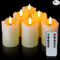 Homemory Flameless Votive Candles with Timer Remote,2" x 3" Real Wax, Realistic Black Wick Battery Operated Pillar Candles, 6 Pack for Wedding, Party and Holiday Decoration