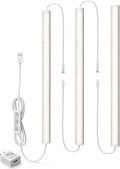 ASOKO HOME Dimmable USB Under Cabinet Lights - 3 Pack 12" Linkable LED Strips, 4000K Daylight for Kitchen, Desk, Workbench