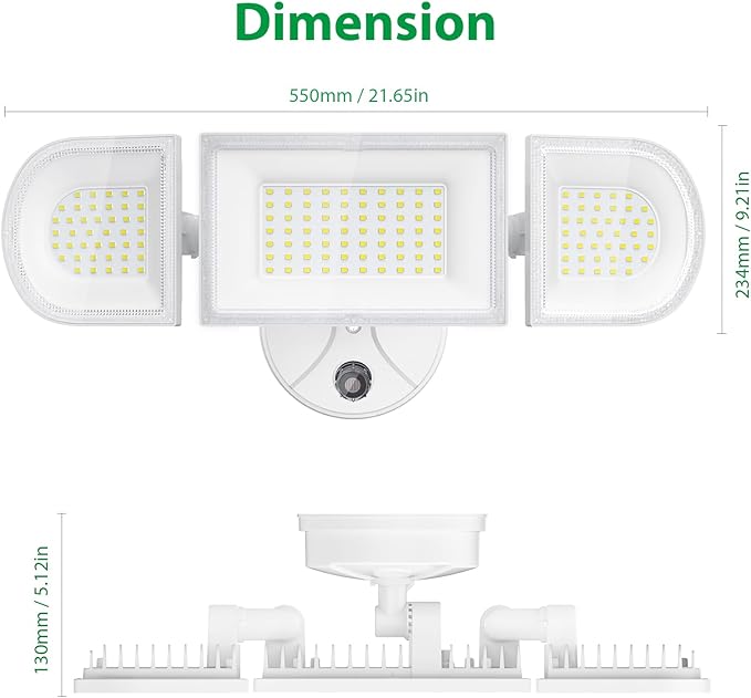 iMaihom 180W Dusk to Dawn Flood Lights Outdoor, 18000LM 6500K Super Bright LED Security Lights, IP65 Waterproof Exterior Light with Photocell, Hardwired Outdoor Lighting for Yard, Garden, Garage White