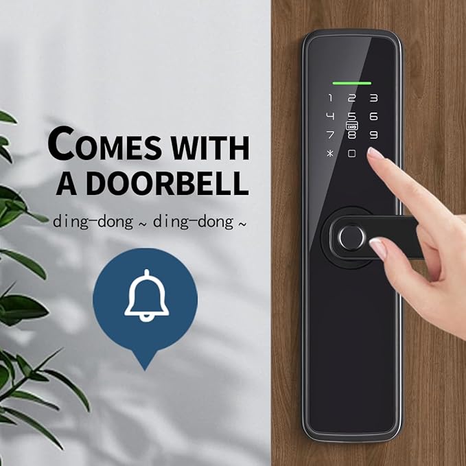Sophies Fingerprint Door Lock Smart Deadbolt Keyless Entry Electronic Digital Keypad with Biometric Fingerprint, Tuya App Remote Control WiFi Locks for Front Door