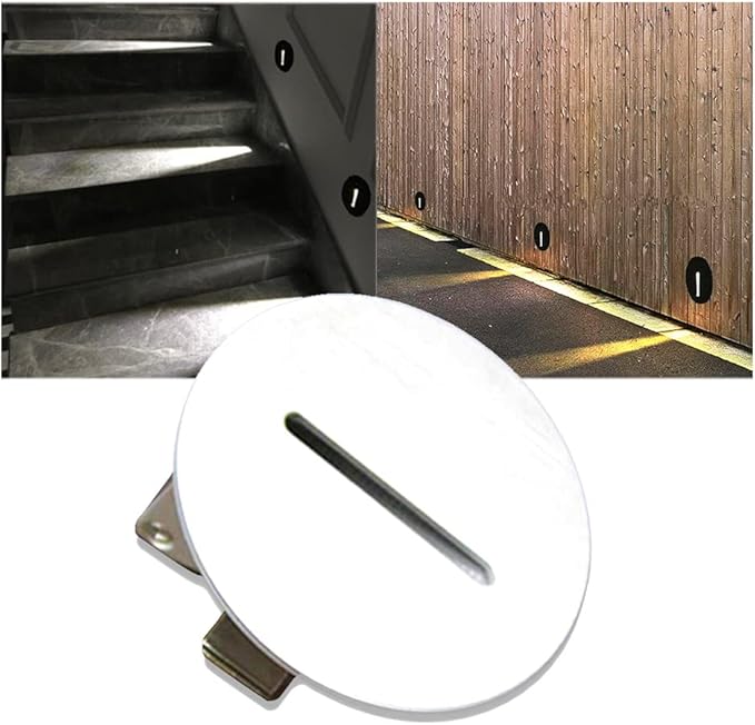 TTPP 1W LED Recessed Wall Lamp Stair Light AC85-265V Step Light Indoor Recessed Staircase Lamp Stairway Corridor Wall Foot Lamp Sconce Lights-NaturalWhite-White