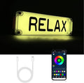 Relax Sign Lights Smart LED RGB Gaming USB Rechargeable Battery 16 Million Colors 213 Preset Modes App Control Dynamic Music Sync Mode for Studio/Home Studio/Company/Desk or Wall Decor
