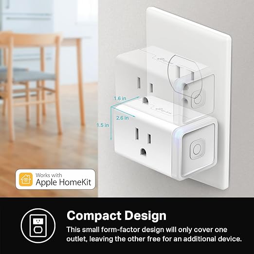 Kasa Smart Plug Mini 15A, Apple HomeKit Supported, Smart Outlet Works with Siri, Alexa & Google Home, UL Certified, App Control, Scheduling, Timer, 2.4G WiFi Only, 2 Count (Pack of 1) (EP25P2), White