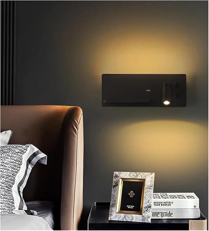 Wireless Charging Column Modern Minimalist Style LED Tone Wall Light Black White Luxury Home Decor Home Appliances Bedroom Nightstand, Led Chandeliers