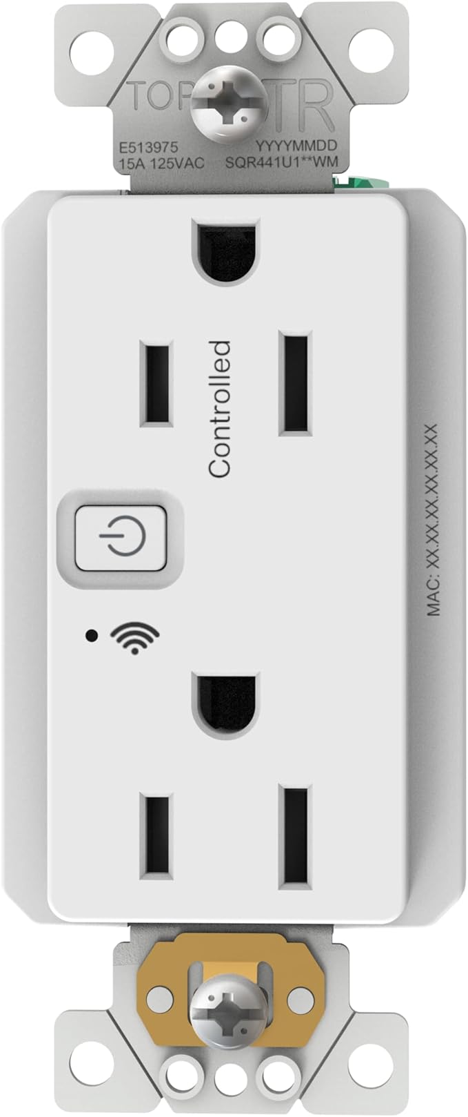 Square D by Schneider Electric X Series 15A 125V Wi-Fi Energy Monitoring Socket Outlet, Tamper Resistant, Needs Neutral Wire, Matter Certified, Compatible with Alexa, Google Home, Apple Home, White