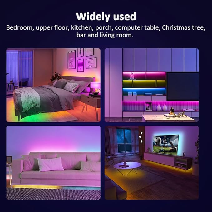 5V 5050 RGB LED Strip Light USB with 44key Remote Control 4 Pre-Cut 1.64ft/6.56ft Lights Tape TV Backlights Holiday Decoration Black PCB