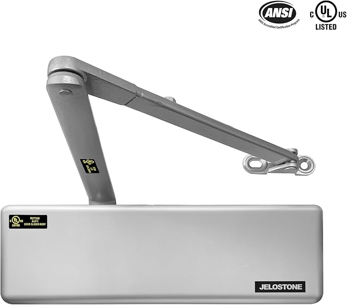 Extra Heavy Duty Commercial Door Closer, D9000DA for Doors (Max 330LBS), Delayed Action Automatic Door Closer, Adjustable 6 Speed Spring Door Closer, UL Listed Grade 1 ADA, Aluminum