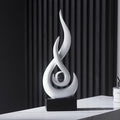 White Flame Statue Decor for Living Room, 13.7" H Modern Minimalist Sculptures Home Decorations for Dining Room, Abstract Art Sculpture for Shelf Coffee Table Centerpiece