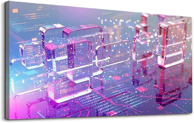 Wibinuki Wall Art Wall Decor Wall Paintings Machine Learning s. Physical Infrastructure of the Internet network for Living Room Bedroom Bathroom Home Decor Can Be Hung Directly 20"x 40"