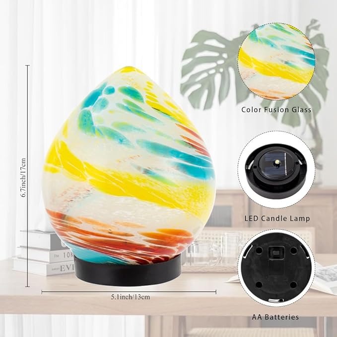 Solar Lanterns Outdoor, Solar Glass Lights, Waterproof Led Table Lamp for Garden Yard Tree Home Xmas Decoration