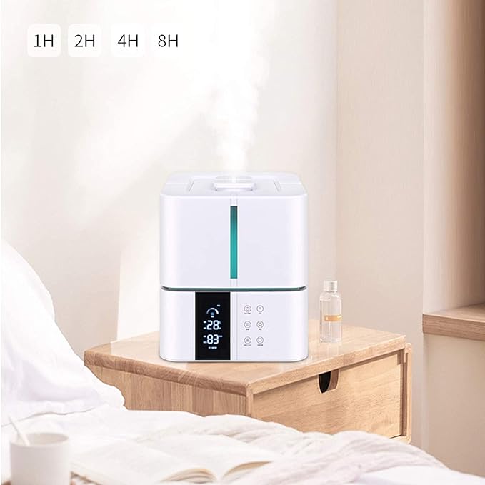 Large Water Tank Capacity Quiet Ultrasonic Humidifier, 5L Humidifiers For Baby Bedroom Home, 1-8H Timer And Waterless Auto Shut-Off, Air Humidifier With Remote Control Hu