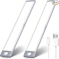 2 Pack 54LED Under Cabinet Lights, 12.5 Inch Bright Wireless Motion Sensor Light 7000K with 2200mAh USB-C Rechargeable Magnetic Mount for Kitchen, Closet & Stairs