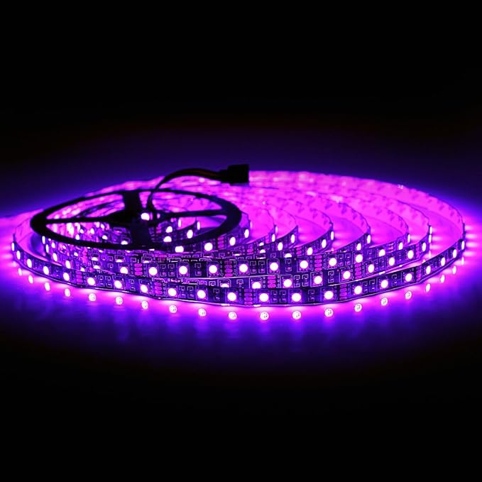 SUPERNIGHT 5050 RGB LED Strip Lights-32.8ft 600 LEDs, DC 24V Color Changing LED Lights Black PCB for Valentine Decor, Wedding Sparklers, Christmas Lights, Indoor Decoration (Only Light Strip)