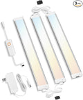MYPLUS Under Cabinet Lighting Kit with 5 CCT, LED 3 Pcs 12 Inch Bluetooth Plug-in Light Bars, Super Bright 6.2W, 900 Lumens, Undercabinet Counter Lights for Kitchen