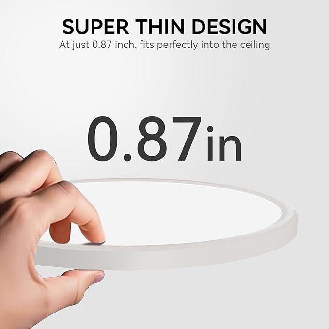 MODERN 2Pack LED Flush Mount Ceiling Light, 3000K-3500K-4500K-5000K-6000K Adjustable Ceiling Lamp,7.5inch Surface Mounted for Living Room, Bedroom, Kitchen, Laundry, Hallway (White, 2 Pack)