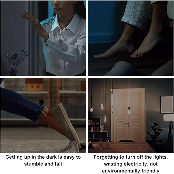 4Pcs LED Night Light, 0.5W Smart Light Sensing Warm White Nightlight, 65mm ABS Auto Sensor, Bedroom, Bathroom, Kitchen, Hallway, Stairs, Energy Efficient, Compact, Christmas