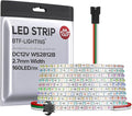 BTF-LIGHTING WS2812B IC RGB 2.7mm Ultra Narrow LED Strip 0807SMD DC12V Individually Addressable 16.4FT 160Pixels/m 800LED Dream Color Tape Light for Home DIY Decoration IP30 (No Adapter or Controller)