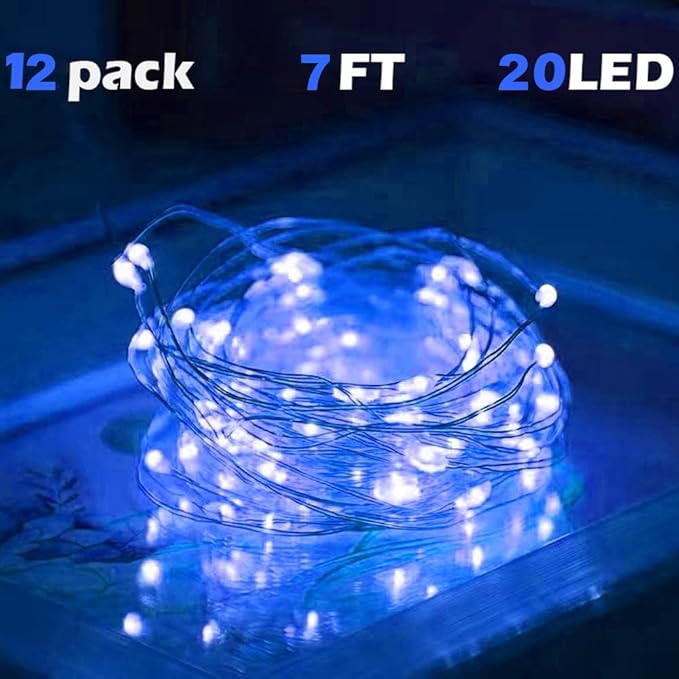 SOCO 12 Pack Fairy Lights Battery Operated, 7ft 20 Led Mason Jar Lights, Waterproof Fireflynew