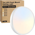 Brightever LED Flush Mount Ceiling Light, 7 Inch 12W Ultra Slim 0.67 Inch Kitchen Lighting Fixture, 1200LM 120W Equivalent, 2700K-6500K Color Adjustable, Dimmable Light Fixture Ceiling Mount, 1 Pack