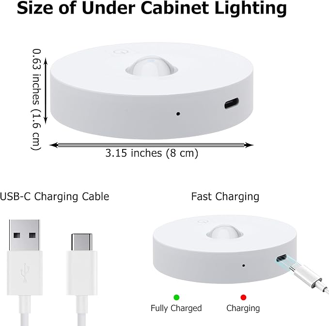 Rechargeable Puck Lights, 3 CCT & Dimmable Under Cabinet Lighting Wireless Magnetic Battery Operated Closet Light 2W 70LM White(5 Pack, Remote Control not Included)