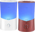 BlueHills Premium 3000 ML Set of 2 Extra Large Essential Oils Diffusers for Big Rooms High Mist Output XL Capacity Adjustable Cool Mist Great Gift – Value Pack of 2 Dark Wood Grain and White