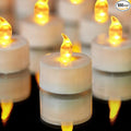 YIWER Tea Lights LED Tea Light Candles 200 Hours Pack of 100 Realistic Flickering Bulb Battery Operated Tea Lights for Seasonal Festival Celebration Electric Fake Candle in Warm Yellow(2 * 50)