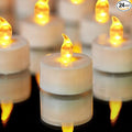 YIWER Battery Tea Lights Candles Set of 24: Flickering flameless Realistic Tealights with Warm Yellow Light Candle Light for Festivals Parties Halloween Warm Atmosphere