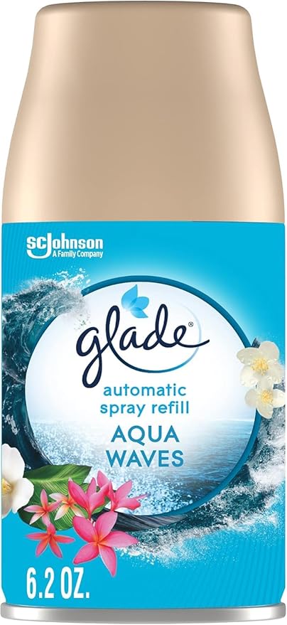 Glade Automatic Spray Variety Pack, 6.2 oz, Aqua Waves, Cashmere Woods & Clean Linen, 8 Ounce (Pack of 1)