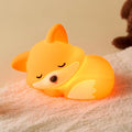 Fox Lamp, Fox Cute Night Light Gifts, Rechargeable Bedside Nightlight, Dimmable Squishy Silicone Animal Touch Lamp, Baby Room Decor, Small Night Light for Kids Teens Boys Girls Lovers