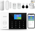YBJ 4G and WiFi Wireless Home Alarm System, DIY Burglar Alarm System for Home Security with App Control, Door Window Sensor, Motion Detector,Work with Google Assistant and Alexa (PG-105-A)