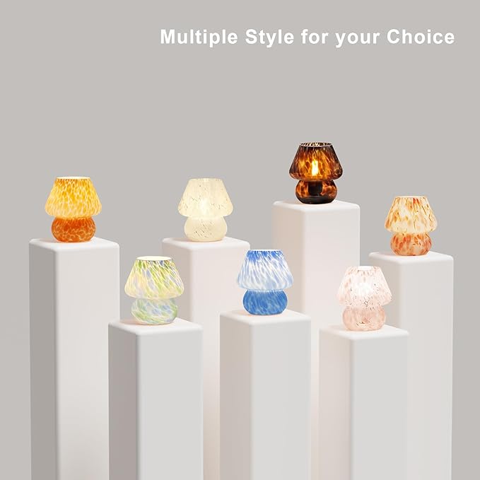 Mushroom Lamp Table Lamp for Bedroom,Small Desk Bedside Lamps for Living Room,Mushroom Decor Cute Mini Modern Mid Century Lamps for Night Stands,Aesthetic Home Living Room Decor(Blush Pink)