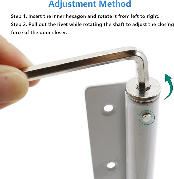 Heavy Duty Automatic Screen Door Closer - Safety Spring for Storm Door, Steel With Adjustable Closing Speed, Smooth and Quiet for Hinge Door