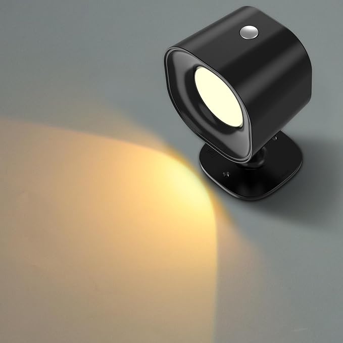Motion Sensor LED Wall Lights with Remote, Cordless LED Wall Mounted Sconces with RGB & Warm White Lighting, Rechargeable Indoor Wall Lamp for Bedroom Bedside Living Room Corridor Picture