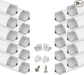Muzata 20Pack 6.6FT/2M V Shape LED Channel Silver Aluminum LED Strip Diffuser Channel with Milky White Cover Frosted Corner Lighting Easy Installation V1SW WW 2M