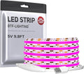 BTF-LIGHTING FCOB COB FOB LED Strip Lights 5V USB Powered 9.8FT 960LEDs Purple Color 8mm Width Dimmable CRI 90+ with 3M Tape Flexible High Density for 3D Printer TV Backlight PC DIY Decor