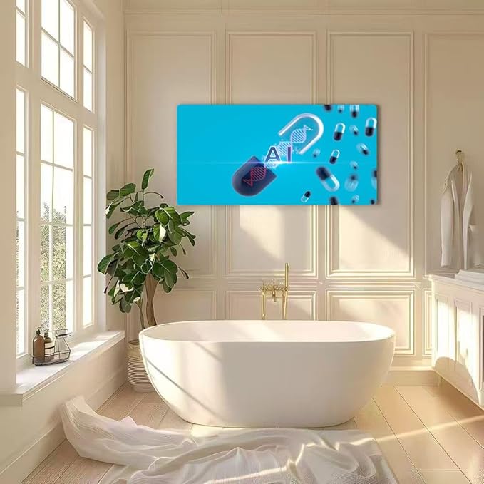 Wibinuki Wall Art Wall Decor Wall Paintings Capsule abstract DNA. AI research, AI - Artificial Intelligence. for Living Room Bedroom Bathroom Home Decor Can Be Hung Directly 20"x 40"