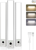 EZVALO 12inch Under Cabinet Lighting Wireless with Battery Indicator, 2500mAh Rechargeable Motion Sensor Light Indoor, 96 LED Under Counter Lights for Kitchen Closet, 3 Color Temps, Dimmable, 3 Pack