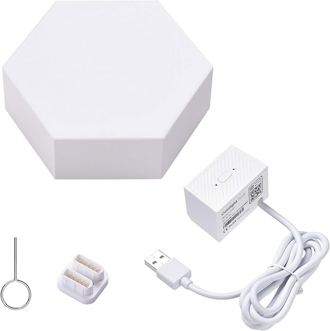 Yescom APP Control Smart LED Light Panels Hexagon Smarter Plus Kit Works Alexa, Google Assistant Hexagonal Modular Voice Music Control Dynamic Lamp for Gaming Room Home Bar Party Decor