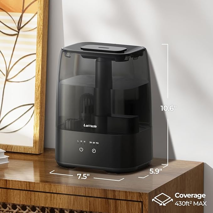 Top Fill Humidifiers for Bedroom, 4.0L Tank Cool Mist Humidifiers for Large Room, 30H Runtime, 28dB Quiet Ultrasonic Air Humidifier for Home with 9H Timer, Aroma Tray