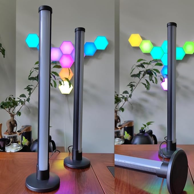 ThreeH Smart LED Light Bars APP and Remote Control USB Powered Double Ambient Lighting Lamps 16 Million RGB Colors Gaming Setup Home Decor 32cm/12.6"
