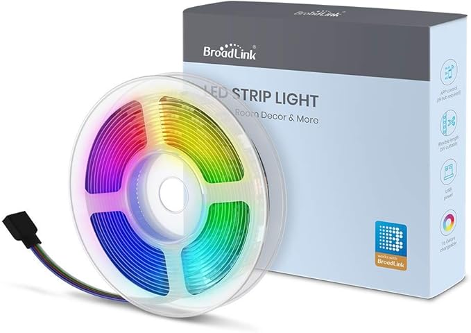 Broadlink TV LED Backlights, 9.8ft LED Strip Lights with Remote for 32-60'' TV, USB Powered, Works with RM4 mini RM4 pro Smart IR Remote - 16 Color Changing 5050 LEDs TV Lights