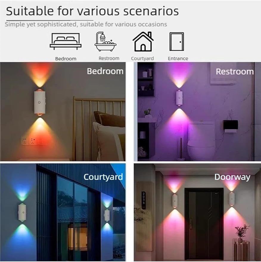 Smart rechargeable led night light with motion sensor–RGB gradient ambient lighting,dimmable wall,Magnetic Wireless Night Lights with 3 Modes,Stick On Cabinet Light for Hallway Bedroom Game Room Stair
