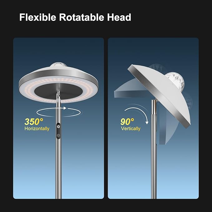 DUSKTEC Floor Lamp with RGB Star Projector, 15W 1400LM Dimmable 4 Color Temperatures LED Standing Lamp with Remote, Modern Tall Corner Lamp for Living Room, Bedroom, Office (Silver)
