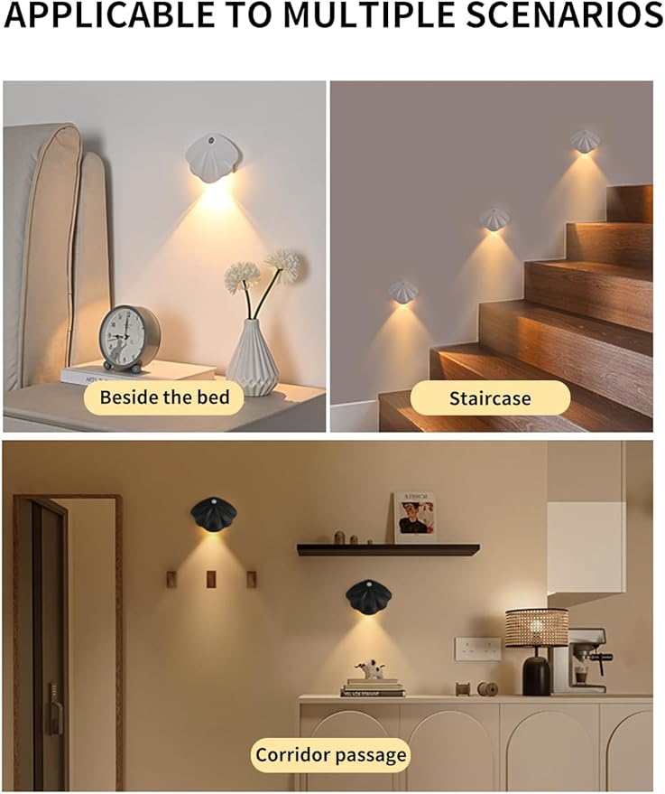 4 Pack Rechargeable motion sensor indoor spotlight ,LED human sensing cabinet small night light,bedside wall light,bedroom,Living room lamps,decorative paintings artworks,corridor,staircase step light