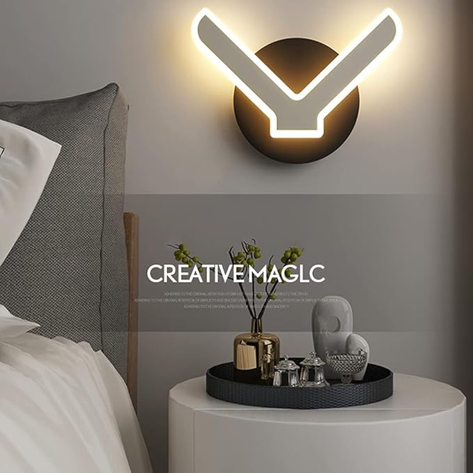 Modern Minimalist Atmosphere Lamp Wall Lights, 12W Three-Color Dimming LED Bedroom Bedside Lamp Night Light Living Room Decoration Lighting Fixture,Wall lamp