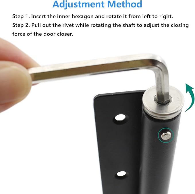 Heavy Duty Automatic Screen Door Closer - Safety Spring for Storm Door, Steel With Adjustable Closing Speed, Smooth and Quiet for Hinge Door
