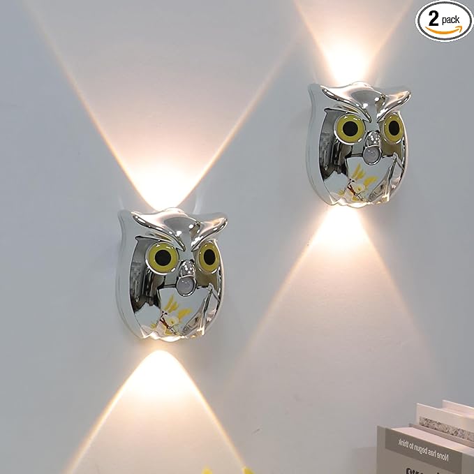 Motion Sensor Wall Light: 1200mAh Rechargeable Wall Sconce 2pcs Magnetic Stair Lights Indoor Wireless Wall Sconces Night Light for Bedroom Hallway Stairs Home Decor(Silver)