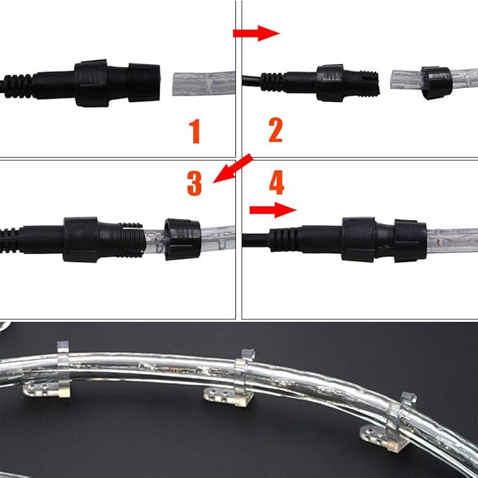 23ft 2-Wire Waterproof LED Rope Light Kit,110V-120V PVC 30 LED/M Tube Lights Strip for Background, Outdoor, Christmas, Home Decoration(Multi-Color)