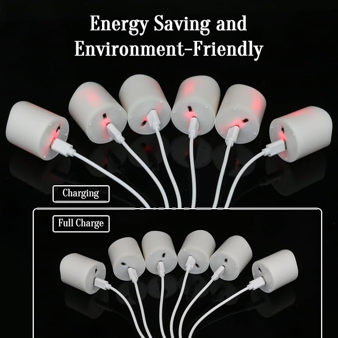 SoulBay Flameless Candles Rechargeable Battery Operated with Remote Timer, 6pcs LED White Flickering Electric Tea Lights Votives for Lantern Wedding Table Home Decoration, USB Cable Included
